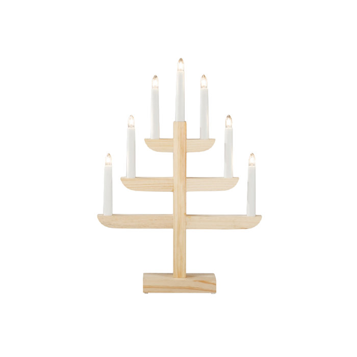 Adventsljusstake 7-armad Pyramid Natur 46 cm Konstsmide
